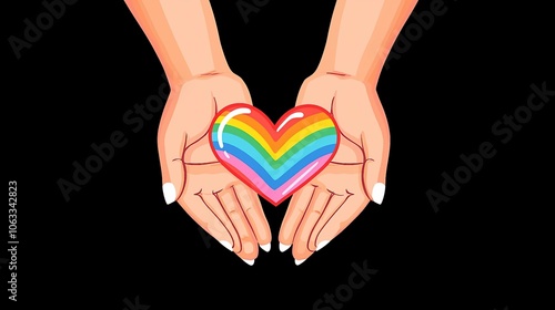 Heart in Hands Concept for LGBTQ Tolerance and Acceptance