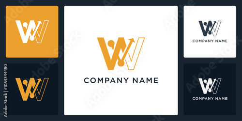 Letter W accounting logo and icon editable vector