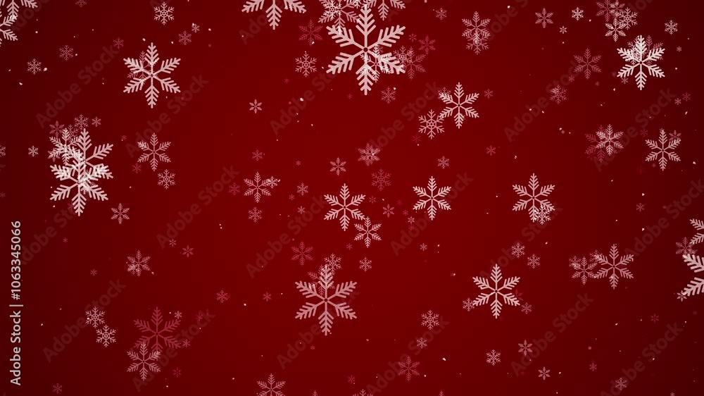 Christmas Snowflakes On Red Background Christmas Snowflakes On Red Background