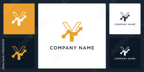 Letter Y accounting logo and icon editable vector