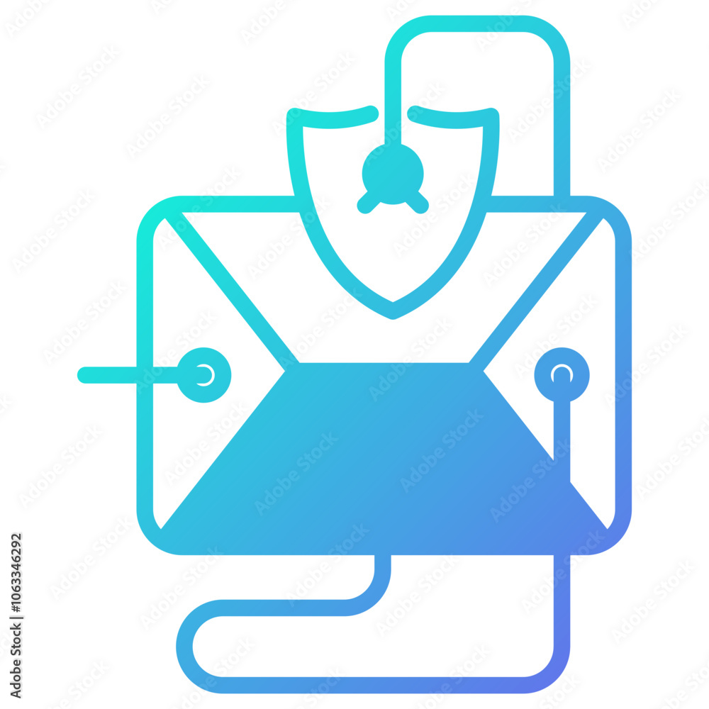 Email virus threat icon, gradient vector illustration Email virus threat icon, gradient vector illustration