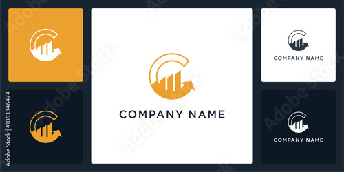 Letter C accounting logo and icon editable vector