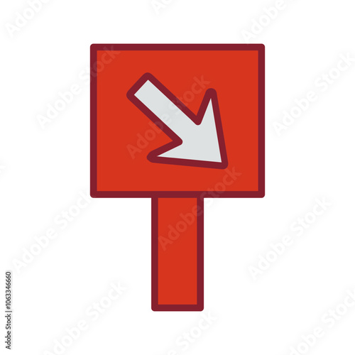 Diagonal Down-Right Arrow Vector Icon