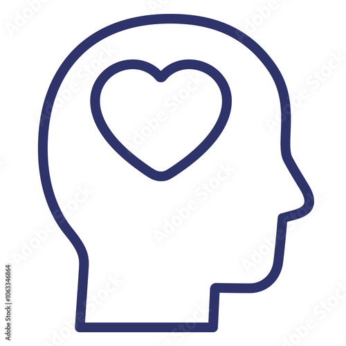 Head and heart line icon