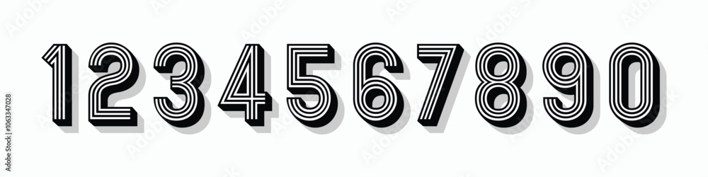 Number set vector font alphabet, modern dynamic flat design with brilliant colorful for your unique elements design.