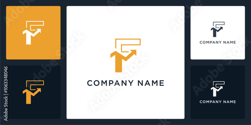 Abstract letter F financial logo and icon editable vector 