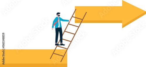 Businessman use tools well to keep growing

