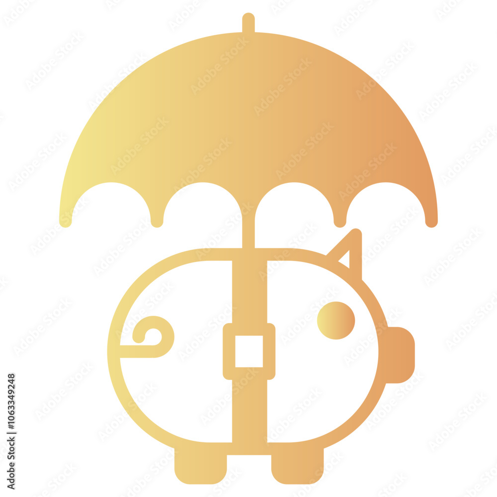 Money protection icon, gradient vector illustration Money protection icon, gradient vector illustration