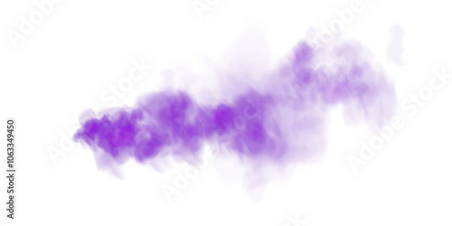 Bright Purple Smoke Cloud Illustration. Fantastic purple smoke. Magic smoke. Smog cloud on podium or stage. Fog vapor over ground or water surface, magic haze. PNG.