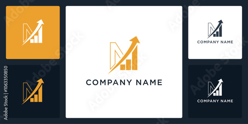 Letter M accounting logo and icon editable vector