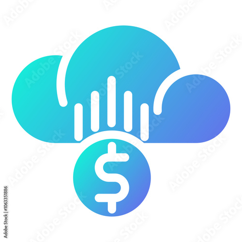 money making icon, gradient vector illustration