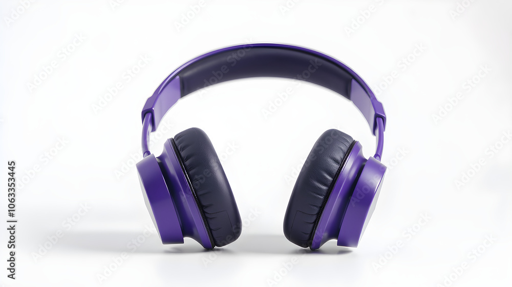 A pair of purple headphones with a black band A pair of purple headphones with a black band