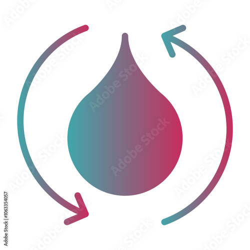  Water purification icon, gradient vector illustration
