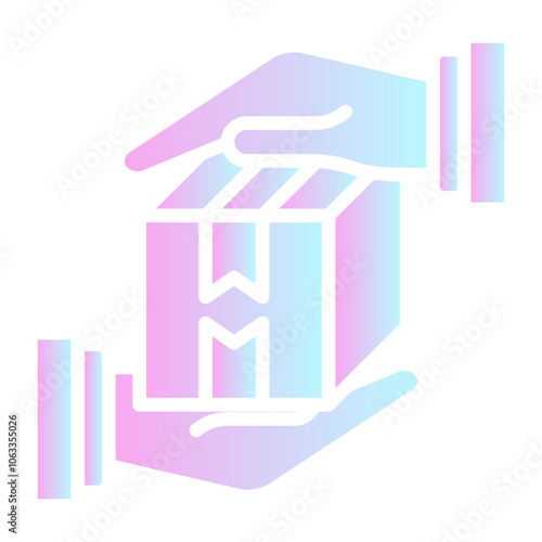 Package protection  icon, gradient vector illustration