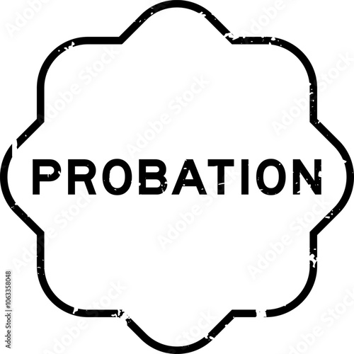 Grunge black probation word rubber seal stamp on white background
