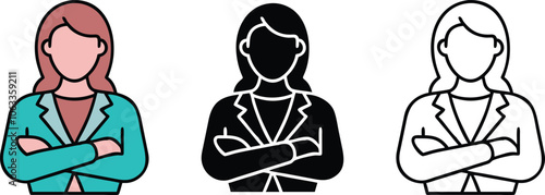 Woman in Suit, Professional, Confident,  Arms Crossed