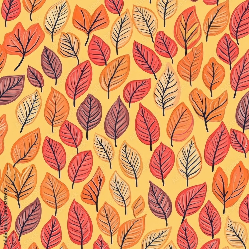 Autumn Leaves Pattern Seamless Background Autumn Leaves Pattern Seamless Background