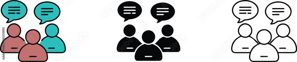 Group Discussion Icons with Speech Bubbles Group Discussion Icons with Speech Bubbles