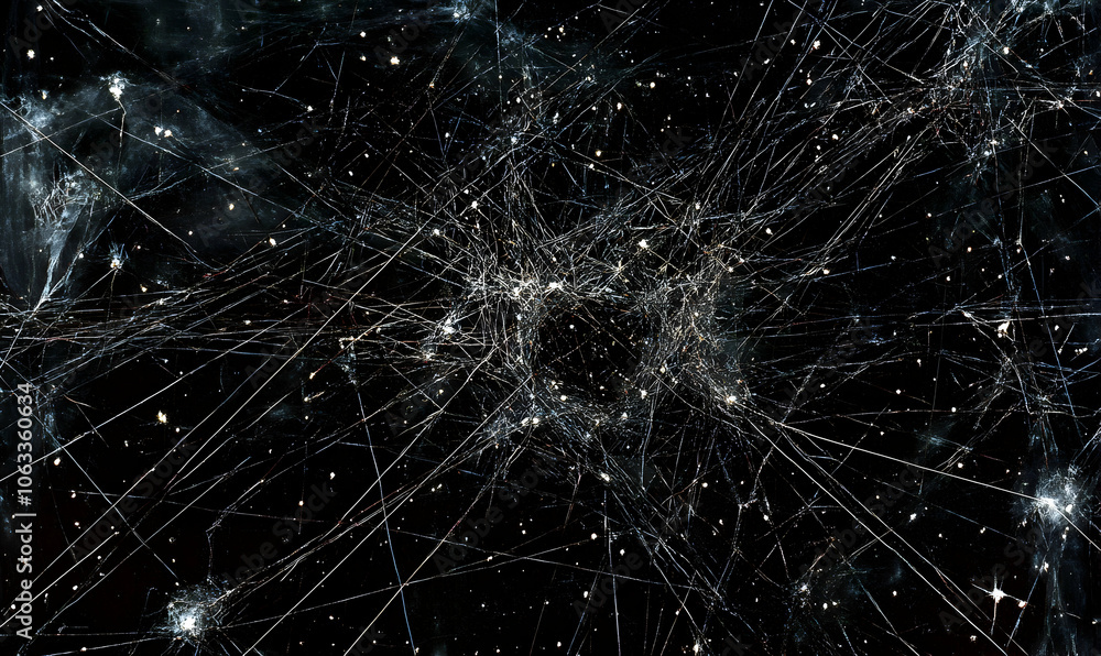 Obraz premium Abstract background with a spiderweb texture and a black background.