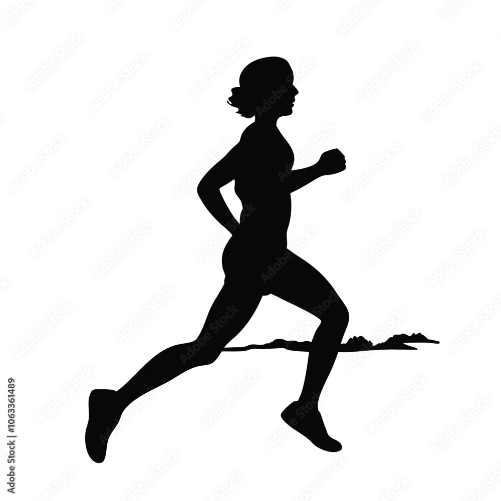 a woman running vector silhouette isolated white background a woman running vector silhouette isolated white background