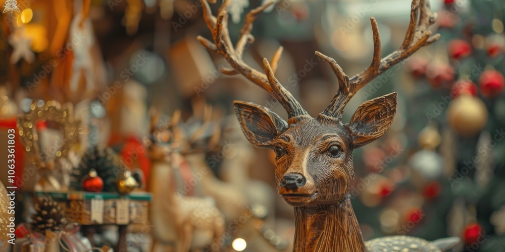 A detailed view of a bronze or stone deer statue, great for decorative purposes A detailed view of a bronze or stone deer statue, great for decorative purposes
