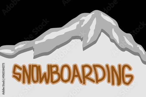 Iceberg vector background and snowboarding handwriting, suitable for vector banner designs, winter, snowboard competitions, graffiti, advertising, flyers, etc.