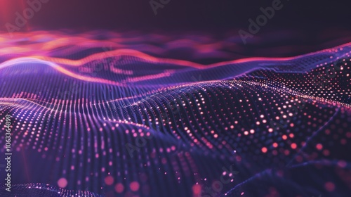 Abstract Purple and Red Digital Landscape