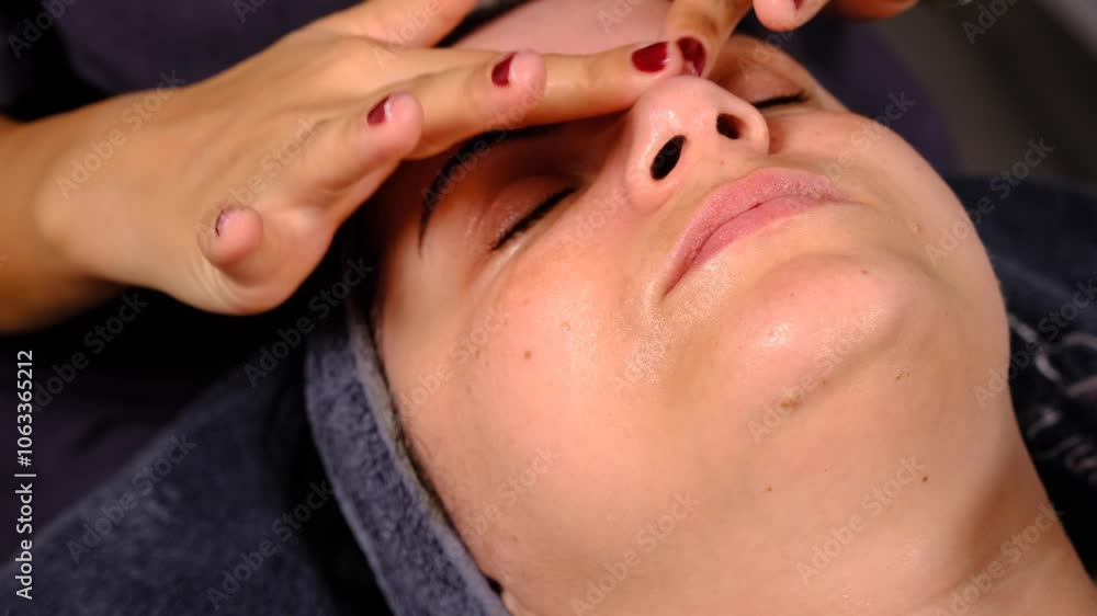 Woman getting a facial skin treatment Woman getting a facial skin treatment