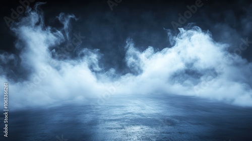 Ethereal Steam and Water Droplets on a Reflective Surface