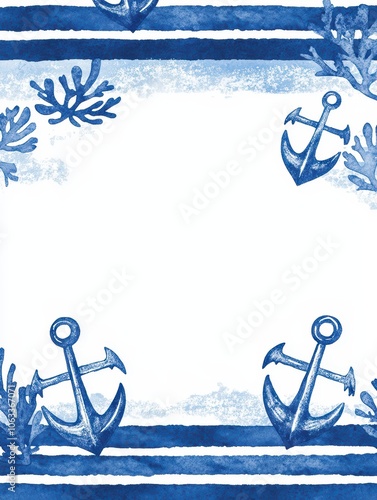 Nautical Themed Wedding Card Design with Anchors photo