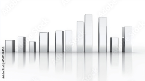 Minimalist 3D Bar Chart with Reflection