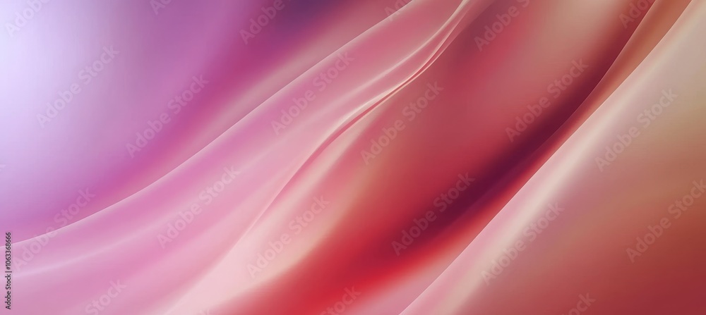 Fototapeta premium Abstract, Elegant Red And Pink Background With Flowing Fabric, Silk Texture, Wavy Drapery