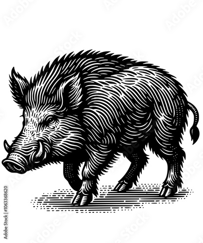 wild boar isolated