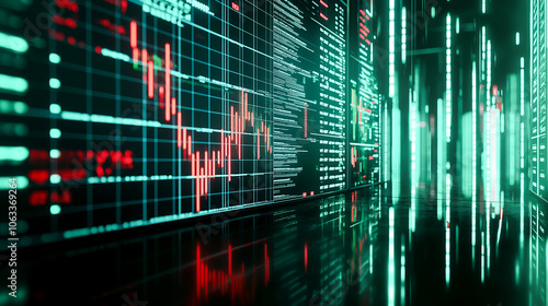 Digital Data Center with Futuristic Display Panels