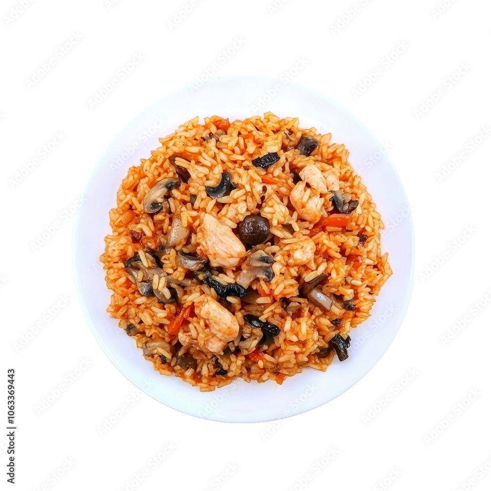 Delicious Rice Dish with Chicken and Mushrooms Delicious Rice Dish with Chicken and Mushrooms