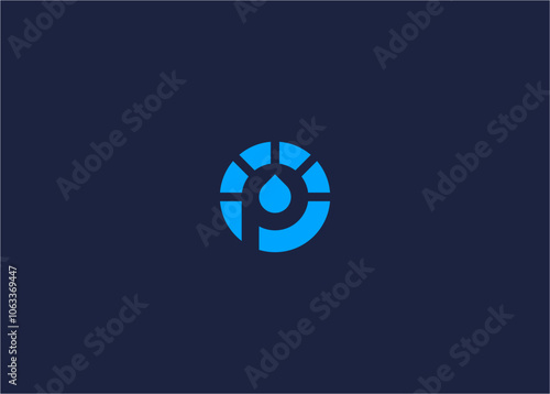 Letter p with drops logo icon design vector design template inspiration