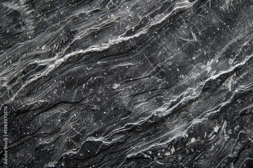 Obraz premium A close-up shot of a smooth black marble surface with subtle texture and reflections