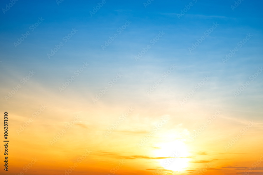 Beautiful , luxury soft gradient orange gold clouds and sunlight on the blue sky perfect for the background, take in everning,Twilight, Large size, high definition landscape photo Beautiful , luxury soft gradient orange gold clouds and sunlight on the blue sky perfect for the background, take in everning,Twilight, Large size, high definition landscape photo