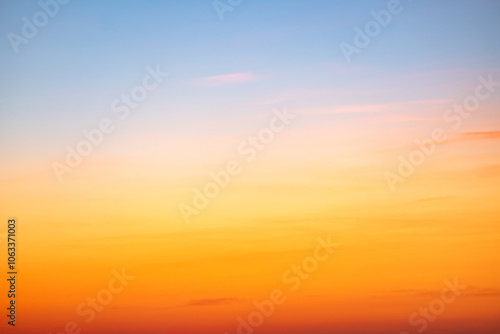 Beautiful   luxury soft gradient orange gold clouds and sunlight on the blue sky perfect for the background  take in everning Twilight  Large size  high definition landscape photo