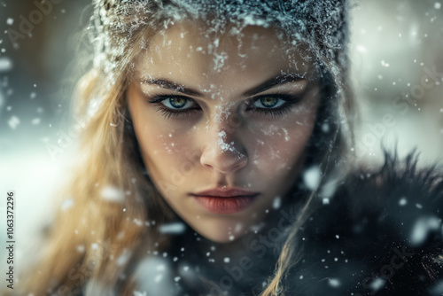 A beautiful woman the Ice Queen close up portrait.....