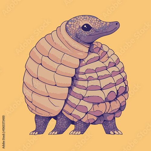 Cute Complex Armadillo Shell Pattern with Segmented Details