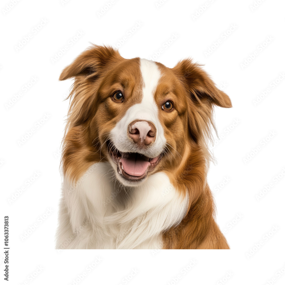 Happy Red and White Border Collie Dog Portrait Happy Red and White Border Collie Dog Portrait