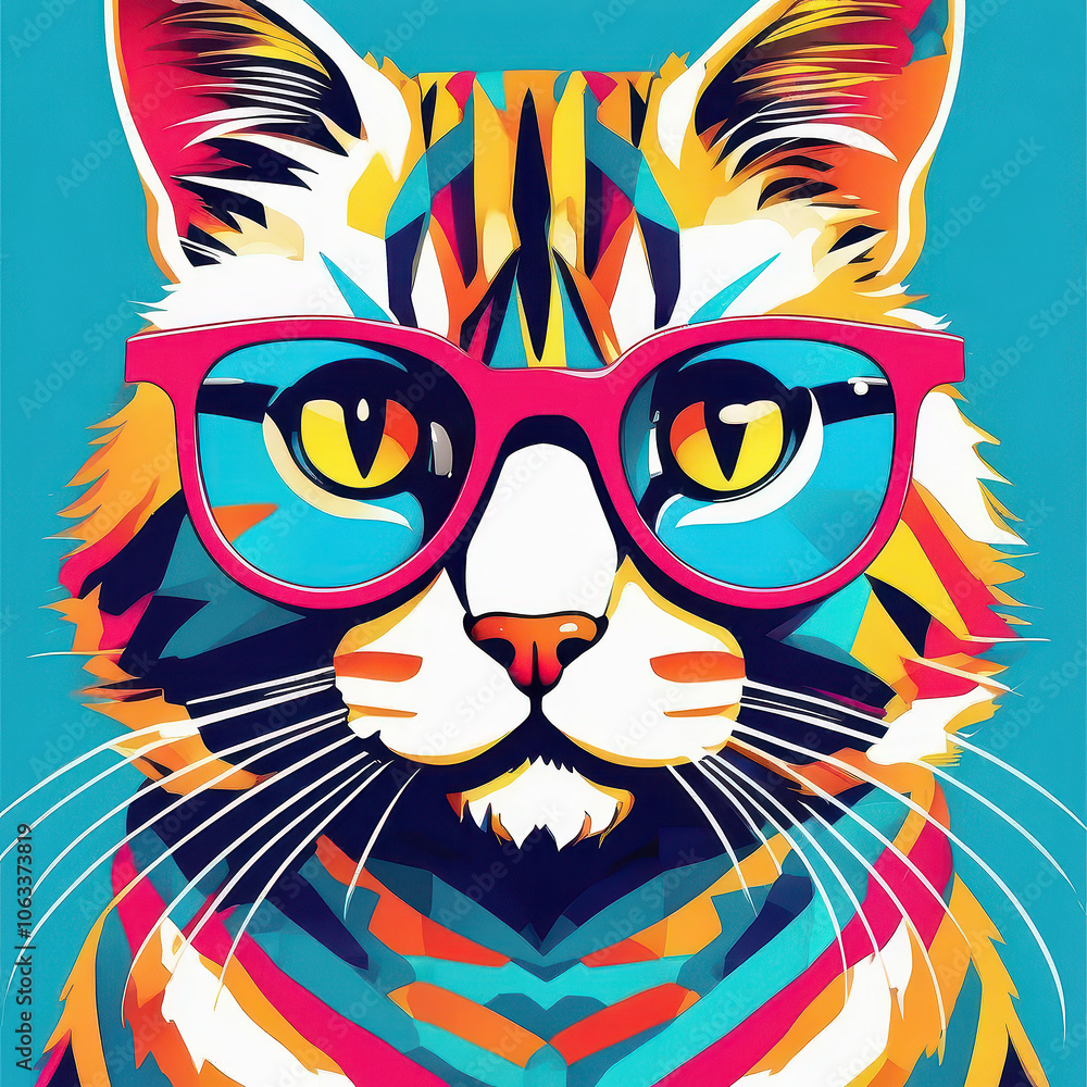Fototapeta premium Cool Cat in Pop Art Shades