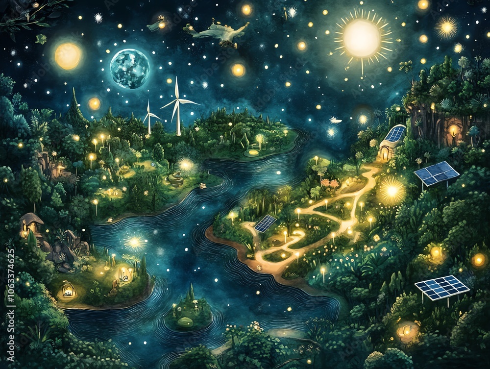 An ethereal realm viewed from above An ethereal realm viewed from above