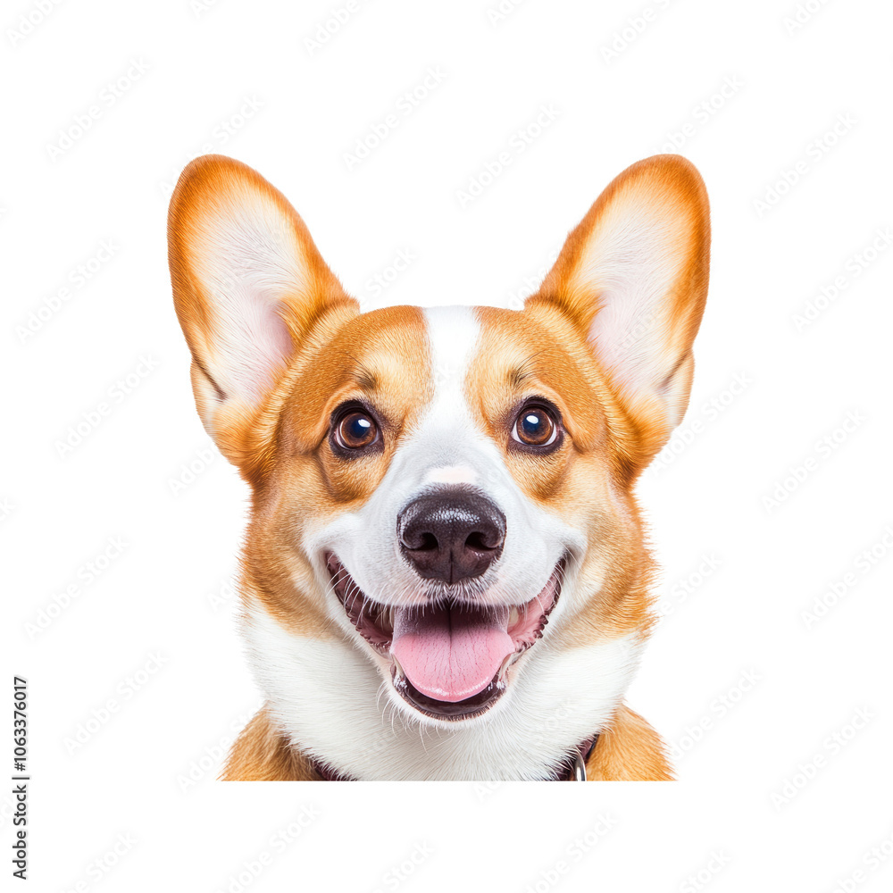 Happy Pembroke Welsh Corgi Dog Portrait Happy Pembroke Welsh Corgi Dog Portrait