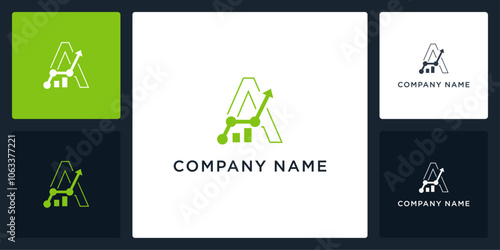 Letter A investment logo and icon editable vector