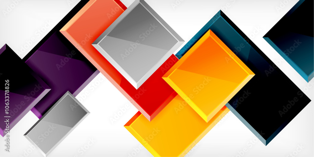 Glass toy style square shapes abstract design. Vector Illustration For Wallpaper, Banner, Background, Card, Book Illustration, landing page Glass toy style square shapes abstract design. Vector Illustration For Wallpaper, Banner, Background, Card, Book Illustration, landing page