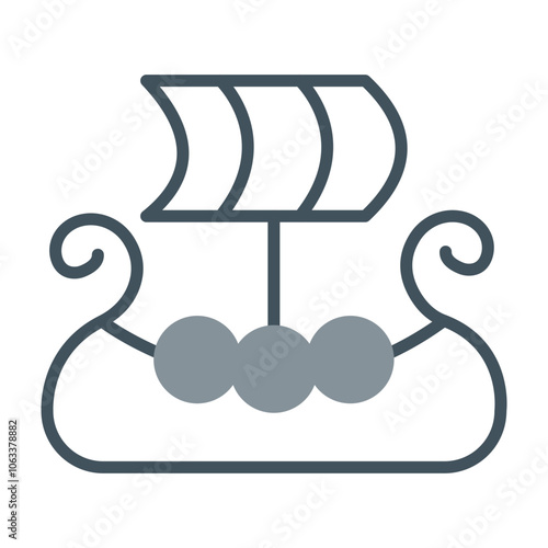 Viking Ship Icon Design