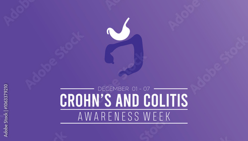 Crohn’s and Colitis Awareness Week is observed every year on December. Medical Healthcare Awareness concept. background, placard, banner template Vector illustration design.