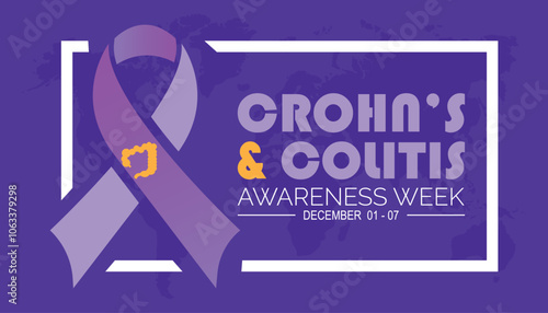 Crohn’s and Colitis Awareness Week is observed every year on December. Medical Healthcare Awareness concept. background, placard, banner template Vector illustration design.